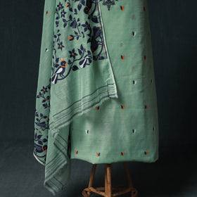 Phulia Jamdani Silk Cotton 2pc Unstitched Dress Material Kurta Set 14