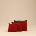 Red - handmade cotton utility pouches (set of 3) 08