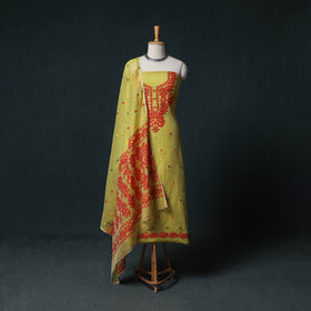 Phulia Jamdani Silk Cotton 2pc Unstitched Dress Material Kurta Set 16