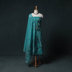 Phulia Jamdani Silk Cotton 2pc Unstitched Dress Material Kurta Set 17