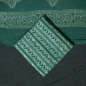 Kutch Hand Block Batik Print Cotton 3pc Unstitched Dress Material Suit Set 02