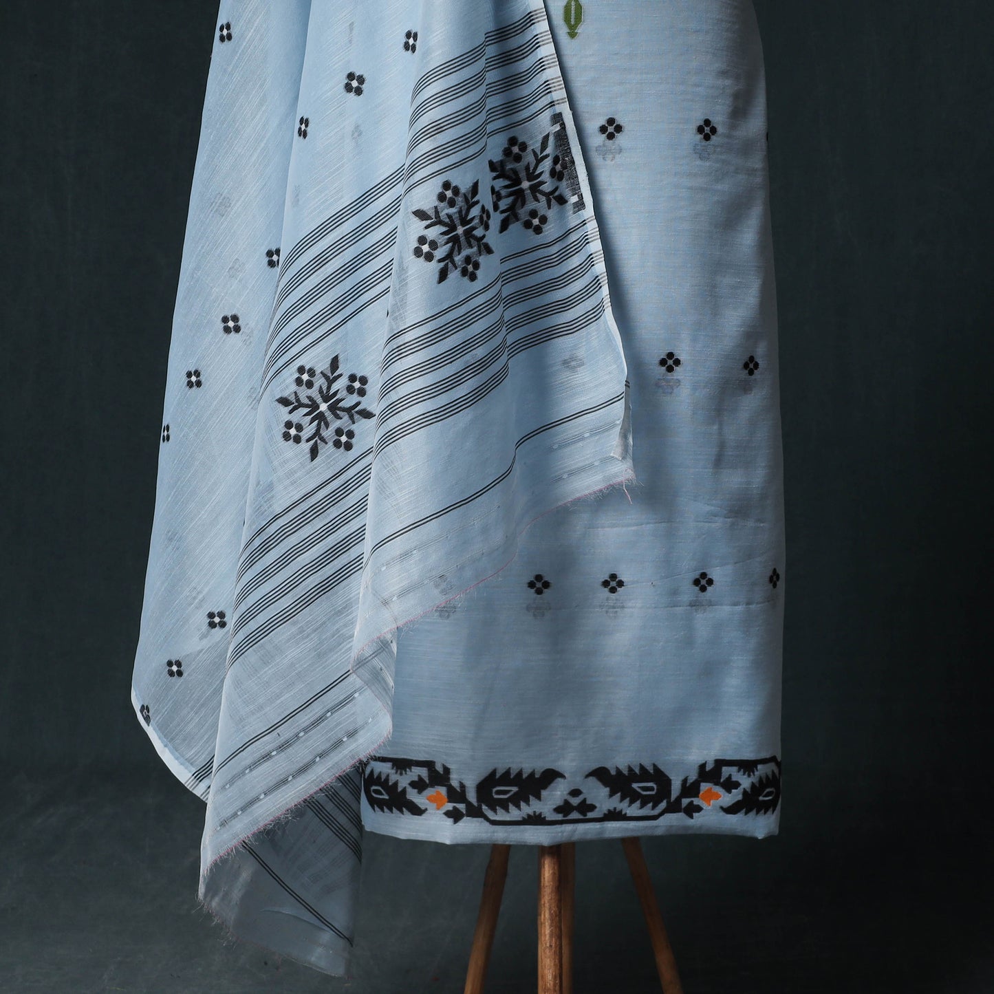 Phulia Jamdani Silk Cotton 2pc Unstitched Dress Material Kurta Set 22