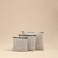 White - Handmade Cotton Utility Pouches (Set of 3) 18