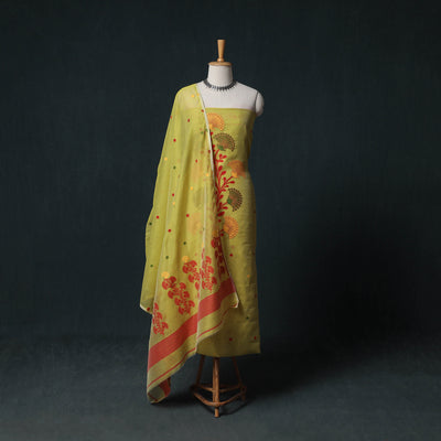 Phulia Jamdani Silk Cotton 2pc Unstitched Dress Material Kurta Set 24