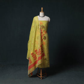 Phulia Jamdani Silk Cotton 2pc Unstitched Dress Material Kurta Set 24