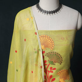 Phulia Jamdani Silk Cotton 2pc Unstitched Dress Material Kurta Set 24