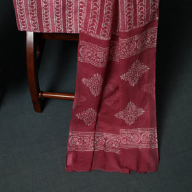 Kutch Hand Block Batik Print Cotton 3pc Unstitched Dress Material Suit Set 04