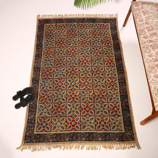 Warangal Weave Kalamkari Block Print Cotton Durrie / Rug 23