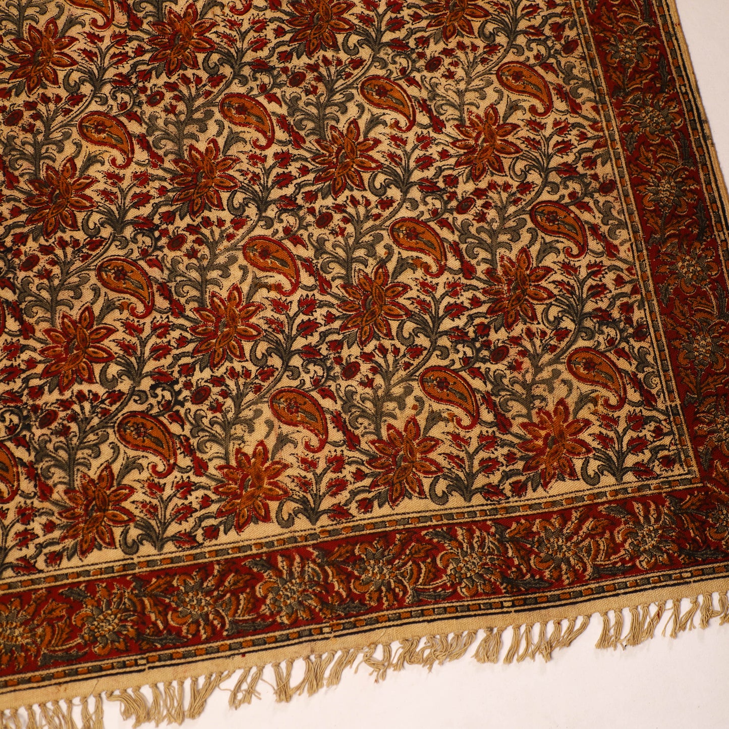 Warangal Weave Kalamkari Block Print Cotton Durrie / Rug 21