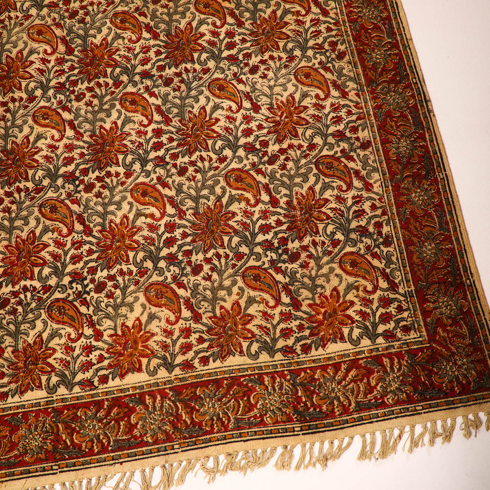 Warangal Weave Kalamkari Block Print Cotton Durrie / Rug 21