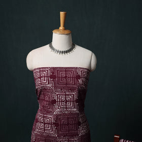 Kutch Hand Block Batik Print Cotton 3pc Unstitched Dress Material Suit Set 08