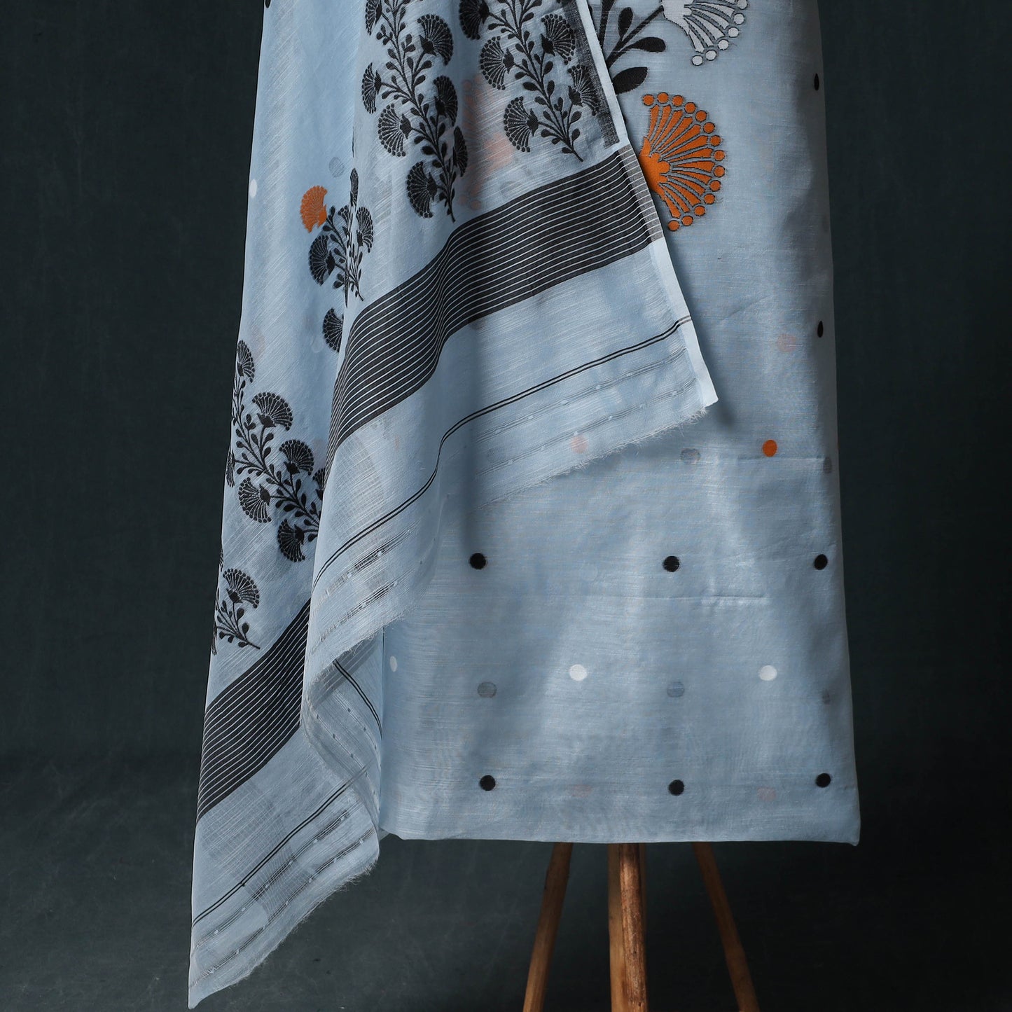 Phulia Jamdani Silk Cotton 2pc Unstitched Dress Material Kurta Set 28