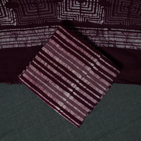 Kutch Hand Block Batik Print Cotton 3pc Unstitched Dress Material Suit Set 08