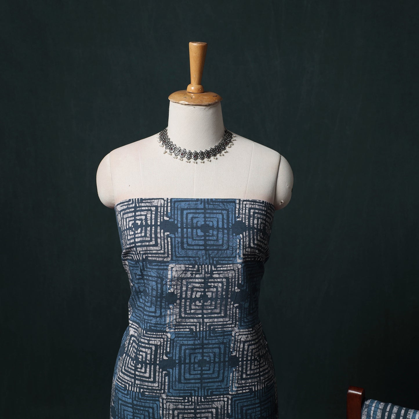 Kutch Hand Block Batik Print Cotton 3pc Unstitched Dress Material Suit Set 09
