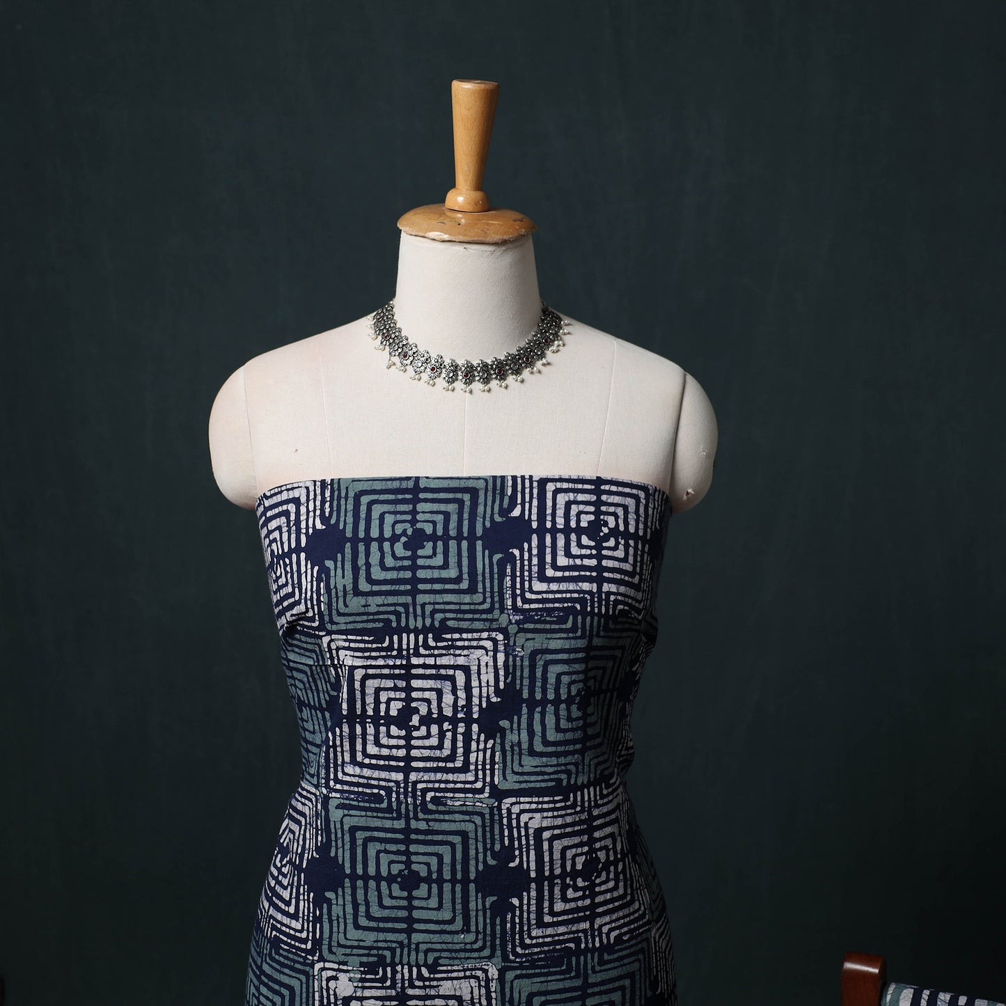 Kutch Hand Block Batik Print Cotton 3pc Unstitched Dress Material Suit Set 10