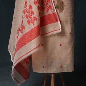 Phulia Jamdani Silk Cotton 2pc Unstitched Dress Material Kurta Set 30