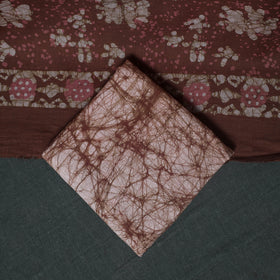 Kutch Hand Block Batik Print Cotton 3pc Unstitched Dress Material Suit Set 11
