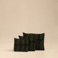 Green - Handmade Cotton Utility Pouches (Set of 3) 32