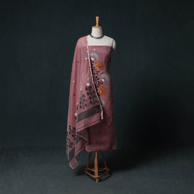 Phulia Jamdani Silk Cotton 2pc Unstitched Dress Material Kurta Set 34