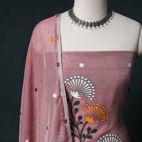 Phulia Jamdani Silk Cotton 2pc Unstitched Dress Material Kurta Set 34