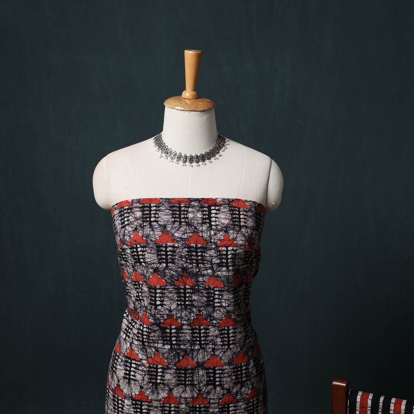 Kutch Hand Block Batik Print Cotton 3pc Unstitched Dress Material Suit Set 15