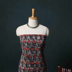 Kutch Hand Block Batik Print Cotton 3pc Unstitched Dress Material Suit Set 15