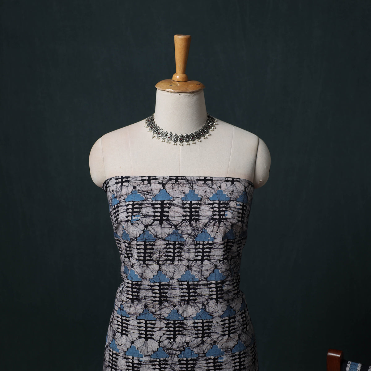 Kutch Hand Block Batik Print Cotton 3pc Unstitched Dress Material Suit Set 18