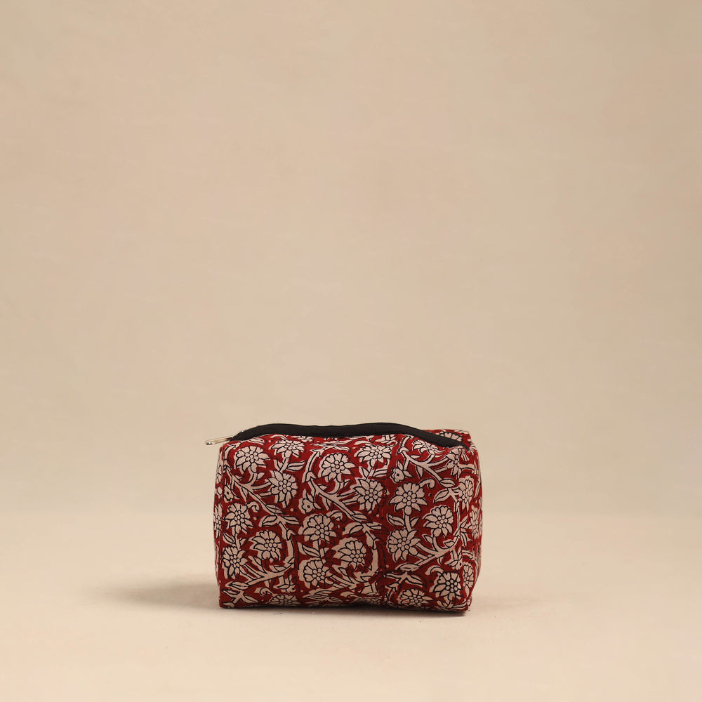 Red - Handmade Cotton Toiletry Pouch 09