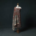 Red - Kalamkari Printed Cotton Unstitched Dress Material Kurta with Dupatta Set 02