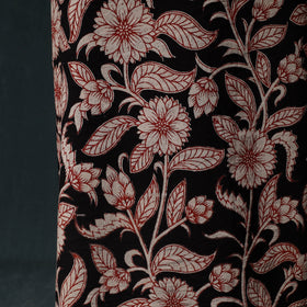Black - Kalamkari Printed Cotton Unstitched Dress Material Kurta with Dupatta Set 04
