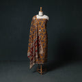 Yellow - Kalamkari Printed Cotton Unstitched Dress Material Kurta with Dupatta Set 05
