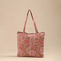 Pink - Handmade Quilted Cotton Hand Bag 01