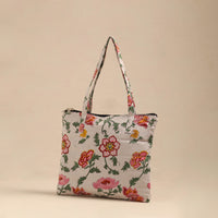 White - Handmade Quilted Cotton Hand Bag 04