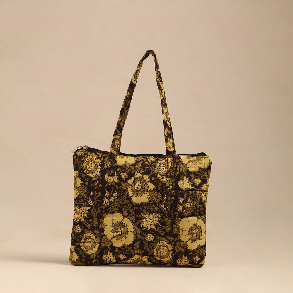 Brown - Handmade Quilted Cotton Hand Bag 05