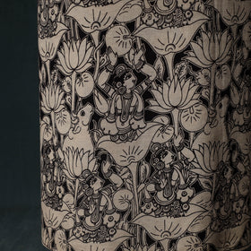 Beige - Kalamkari Printed Cotton Unstitched Dress Material Kurta with Dupatta Set 07