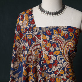Multicolor - Kalamkari Printed Cotton Unstitched Dress Material Kurta with Dupatta Set 08