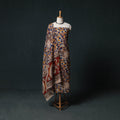 Multicolor - Kalamkari Printed Cotton Unstitched Dress Material Kurta with Dupatta Set 09