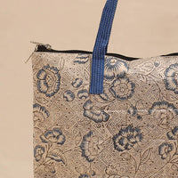 Beige - Handmade Quilted Cotton Hand Bag 09