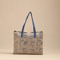 Beige - Handmade Quilted Cotton Hand Bag 09