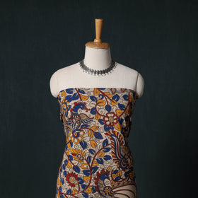 Multicolor - Kalamkari Printed Cotton Unstitched Dress Material Kurta with Dupatta Set 09