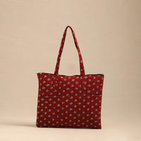 Red - Handmade Quilted Cotton Hand Bag 13