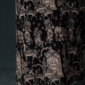 Black - Kalamkari Printed Cotton Unstitched Dress Material Kurta with Dupatta Set 10