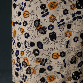 Beige - Kalamkari Printed Cotton Unstitched Dress Material Kurta with Dupatta Set 11