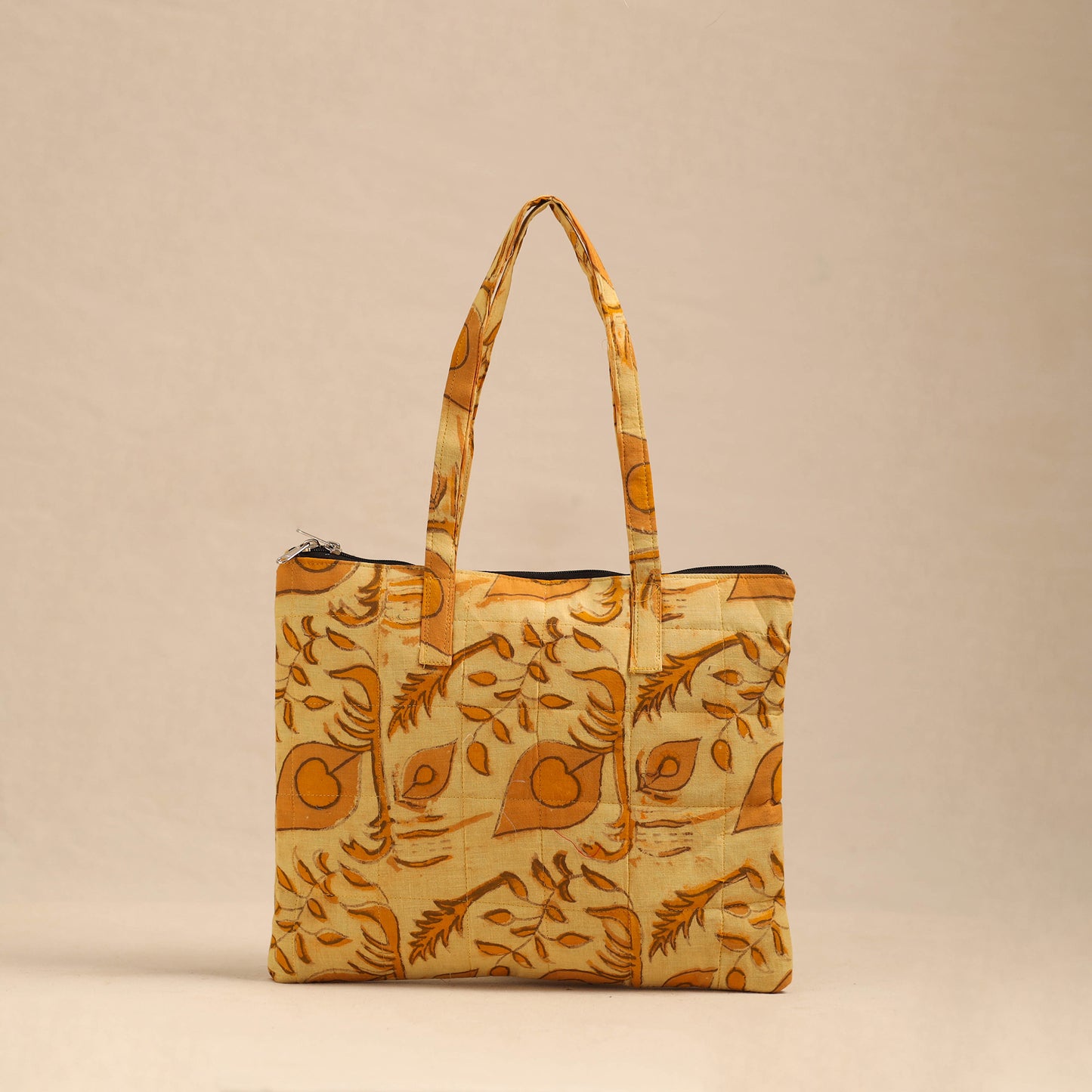 Yellow - Handmade Quilted Cotton Hand Bag 18