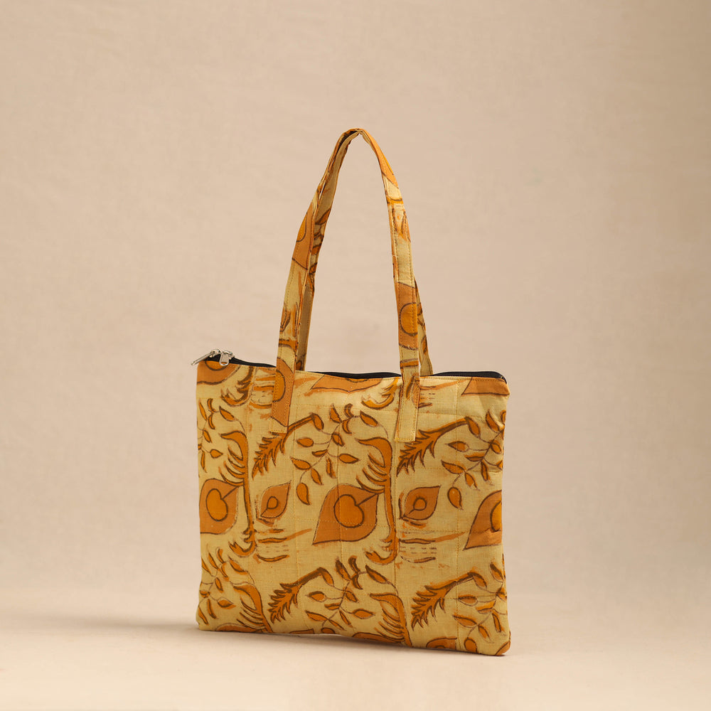 Yellow - Handmade Quilted Cotton Hand Bag 18