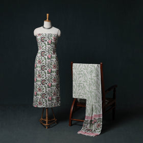 Sanganeri Hand Block Print Cotton Unstitched Dress Material Suit Set 02
