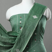 Green - 2pc Handloom Bengal Jamdani Cotton Dress Material 02