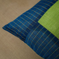 Blue - Patchwork Cotton Kanchipuram Cushion Cover (16 x 16 in) 35