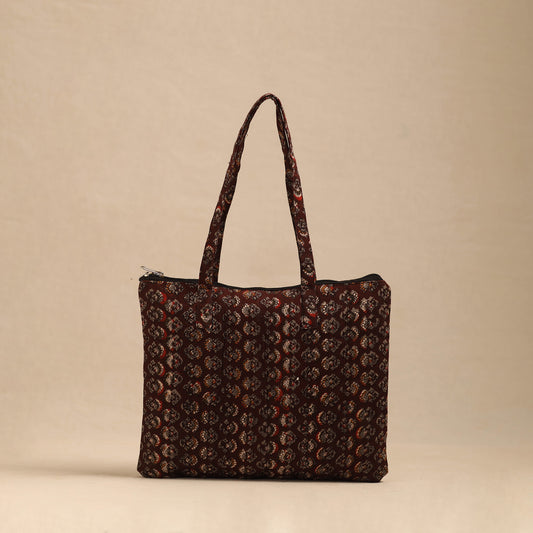 Maroon - Handmade Quilted Cotton Hand Bag 33