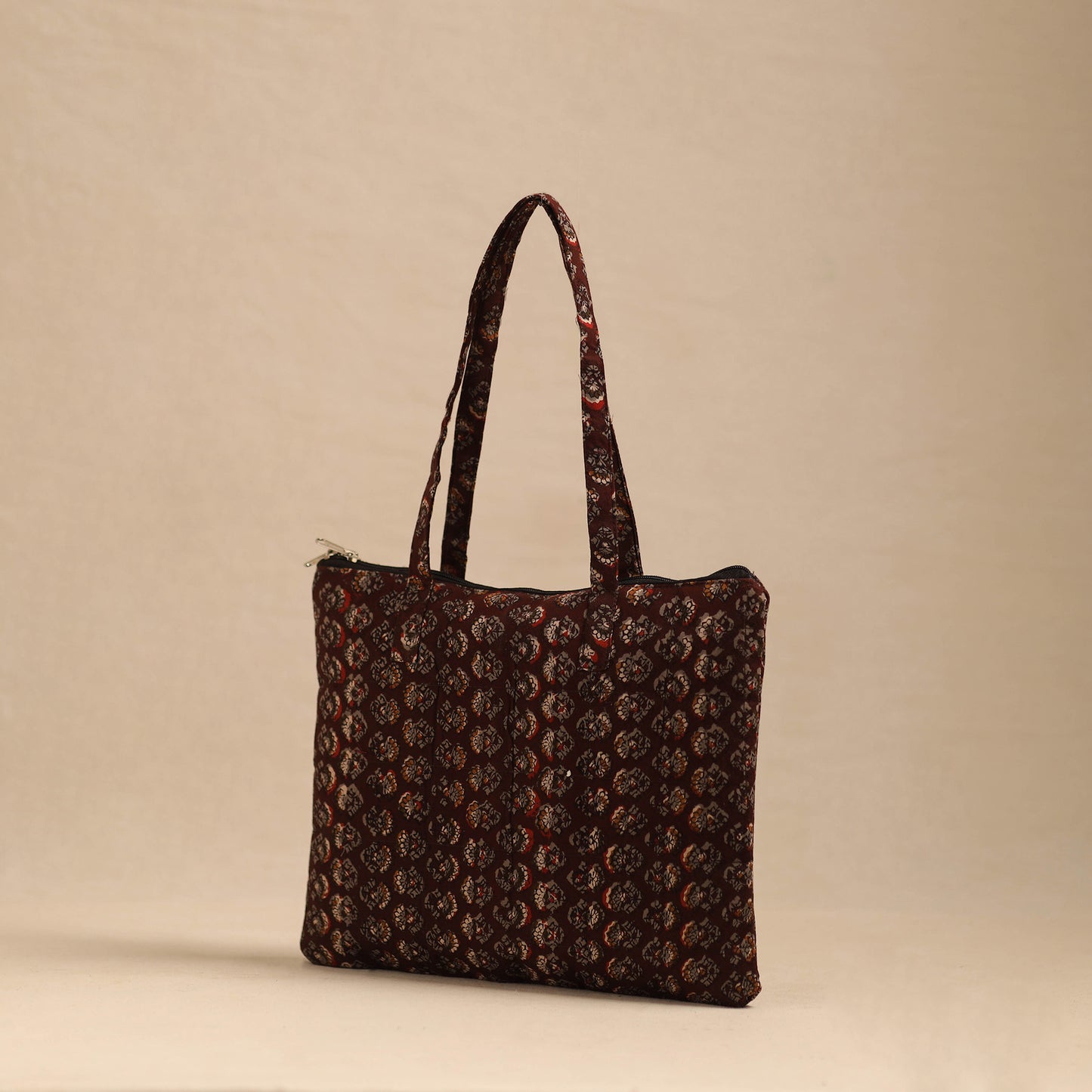 Maroon - Handmade Quilted Cotton Hand Bag 33